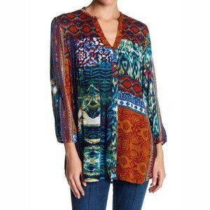 RAGA ANTHROPOLOGIE WESTERN HAVEN PRINT BUTTON UP TUNIC